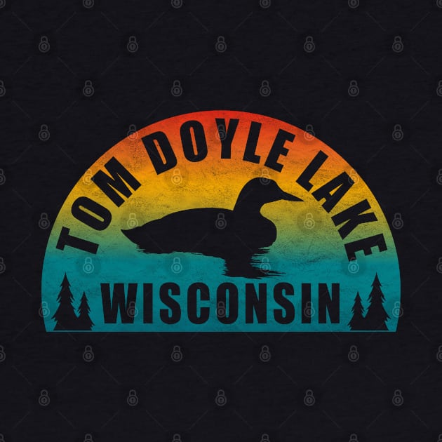 Tom Doyle Lake Northern Wisconsin Sunset Loon by BirdsEyeWorks